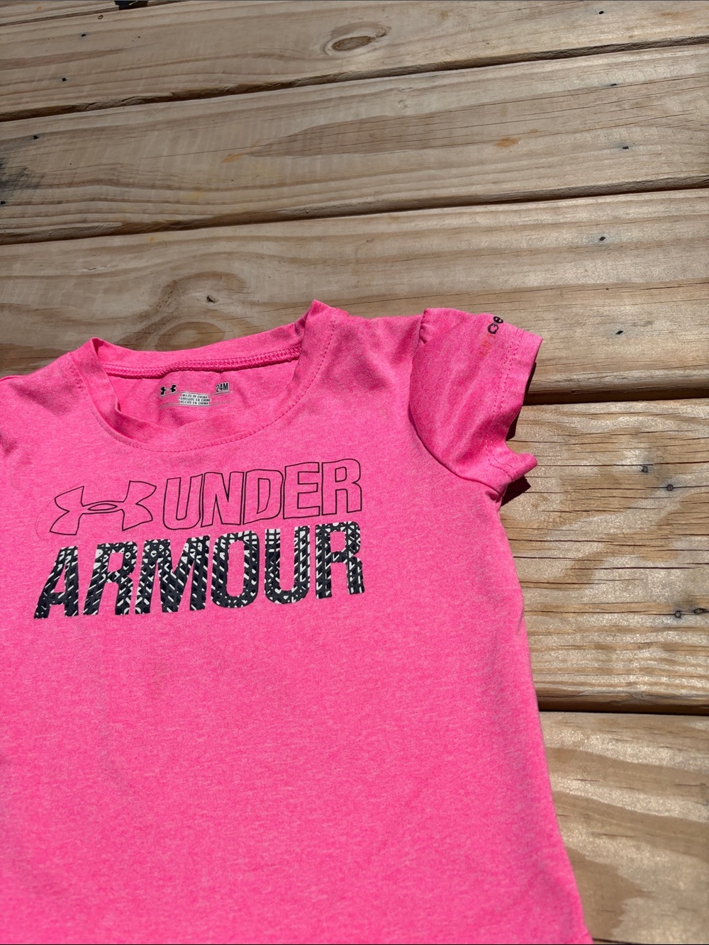 Under Armour Hot Pink Girls' Logo Short Sleeve Tee